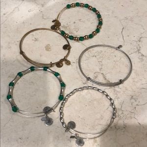Set of 5 Alex and ani bangles